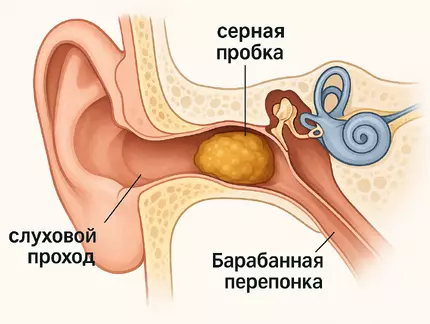 Серная пробка в ухе