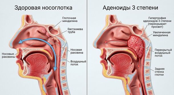 Когда ребенку требуется удаление аденоидов